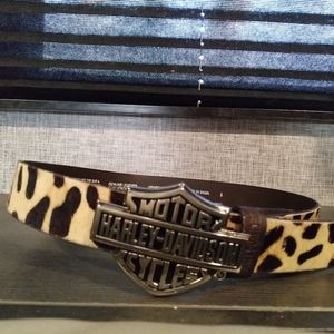 Harley-Davidson® Women's Wild Night Out Leopard Print Leather 34" Belt HDWBT1170
